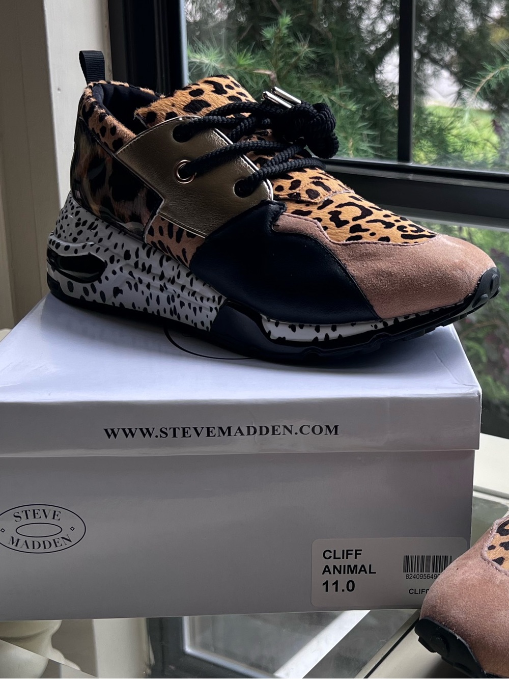 Steve Madden Cliff Animal Print Platform Sneakers